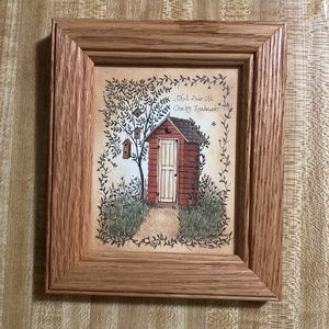 Sweet bird house wood picture frame decor
